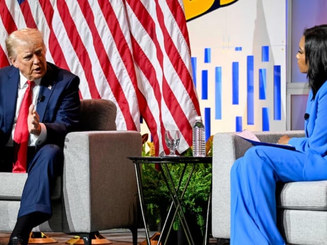 republican presidential nominee and former us president donald trump speaks on a panel of the national association of black journalists nabj convention in chicago illinois u s july 31 2024 photo reuters